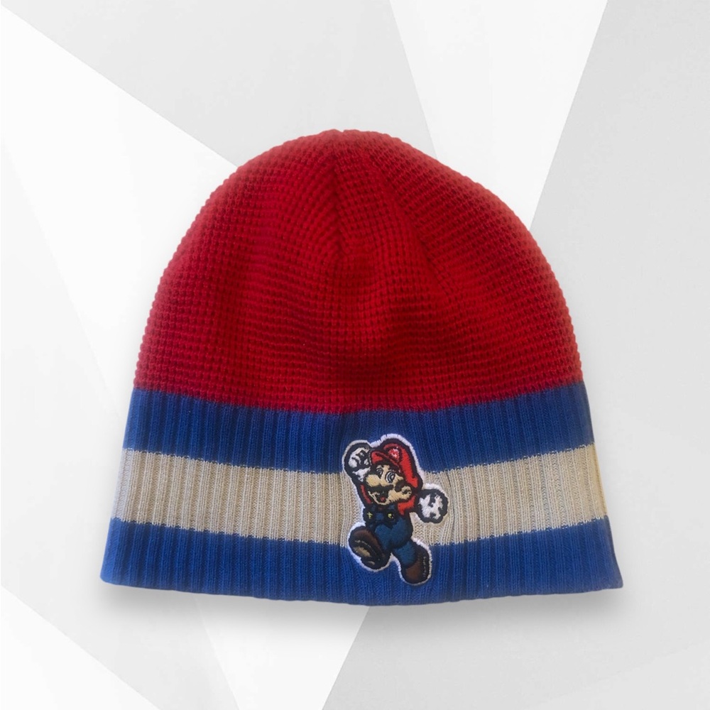 Super Mario Red and Blue Beanie Retro Video Game Gamer
